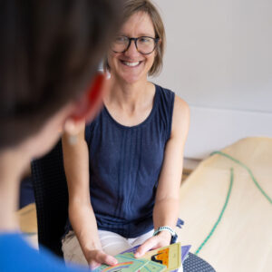 Occupational Therapist Claire Morgan working one-on-one at Epic Solutions Exeter